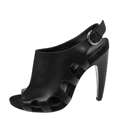 Leather Slingback Peep Toe Platform Sandals Size 38.5 - Sergio Rossi - Modalova