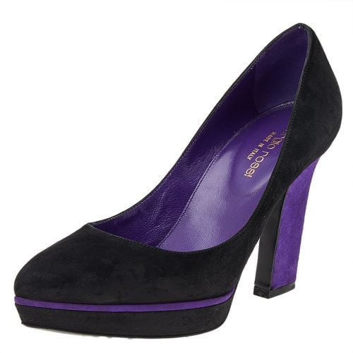 Sergio Rossi Black/Purple Suede Platform Pumps Size 36 - Sergio Rossi - Modalova