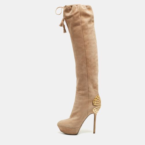 Sergio Rossi Beige Suede Knee Length Boots Size 38 - Sergio Rossi - Modalova