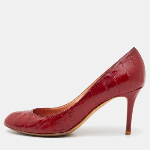 Sergio Rossi Red Eel Leather Round-Toe Pumps Size 39 - Sergio Rossi - Modalova