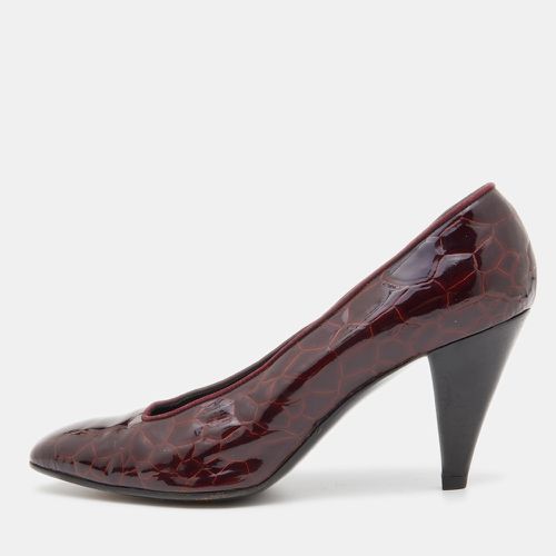 Sergio Rossi Burgundy Croc Embossed Patent Leather Pumps Size 36.5 - Sergio Rossi - Modalova