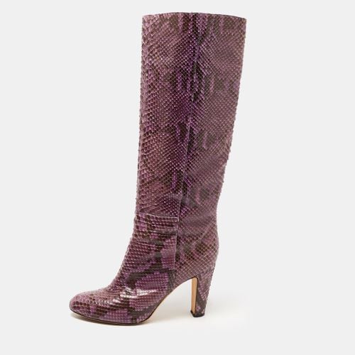 Sergio Rossi Purple Python Knee Length Boots Size 41 - Sergio Rossi - Modalova