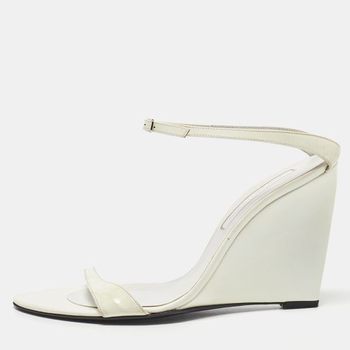 Sergio Rossi White Patent Leather Wedge Sandals Size 39.5 - Sergio Rossi - Modalova