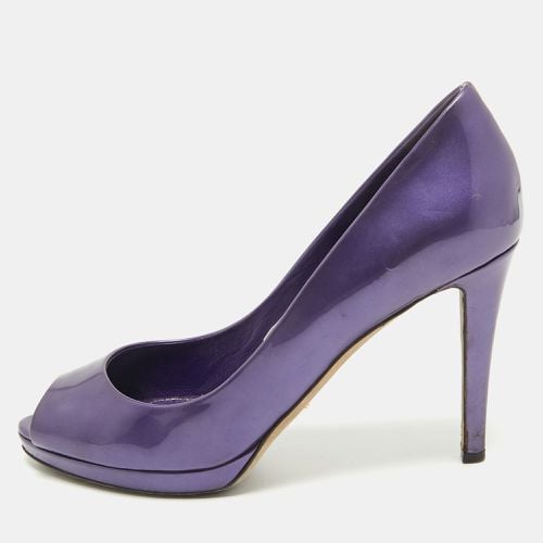 Sergio Rossi Purple Patent Leather Peep Toe Platform Pumps Size 38.5 - Sergio Rossi - Modalova