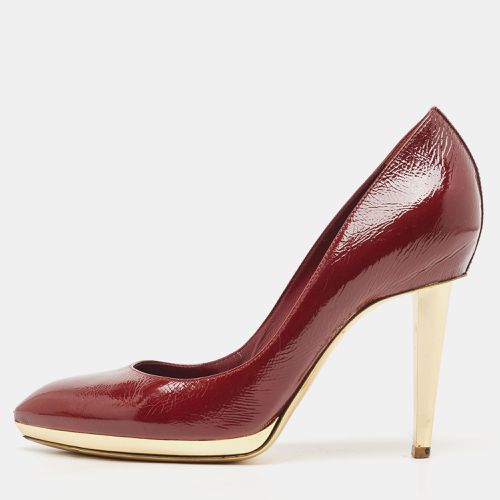 Sergio Rossi Burgundy Patent Leather Platform Pumps Size 39.5 - Sergio Rossi - Modalova