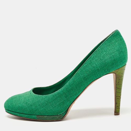 Sergio Rossi Green Canvas Platform Pumps Size 40.5 - Sergio Rossi - Modalova