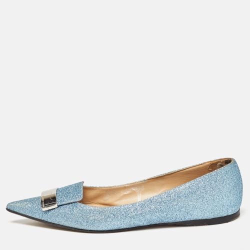 Sergio Rossi Light Blue Glitter Ballet Flats Size 39.5 - Sergio Rossi - Modalova