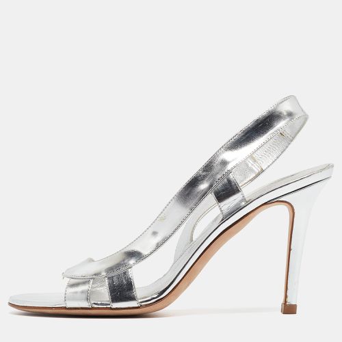 Sergio Rossi Silver Leather Strappy Slingback Sandals Size 36.5 - Sergio Rossi - Modalova