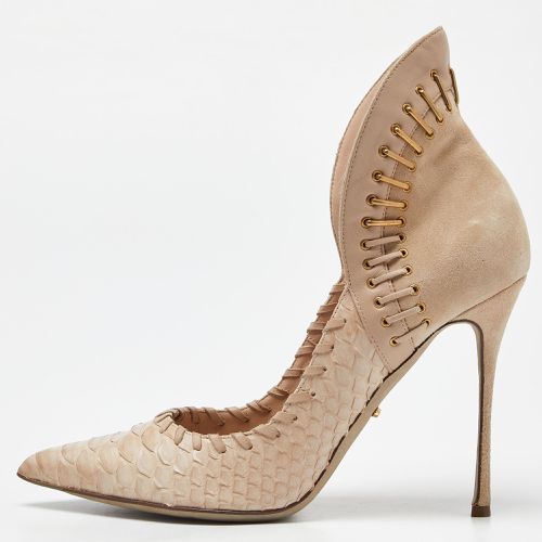 Sergio Rossi Brown Python and Suede Platform Pumps Size 39 - Sergio Rossi - Modalova