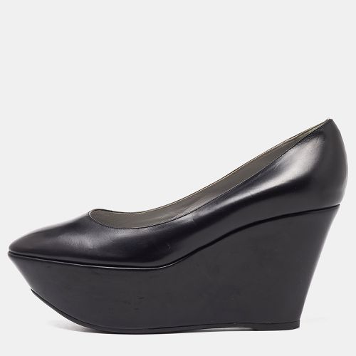 Sergio Rossi Black Leather Wedge Platform Pumps Size 38 - Sergio Rossi - Modalova