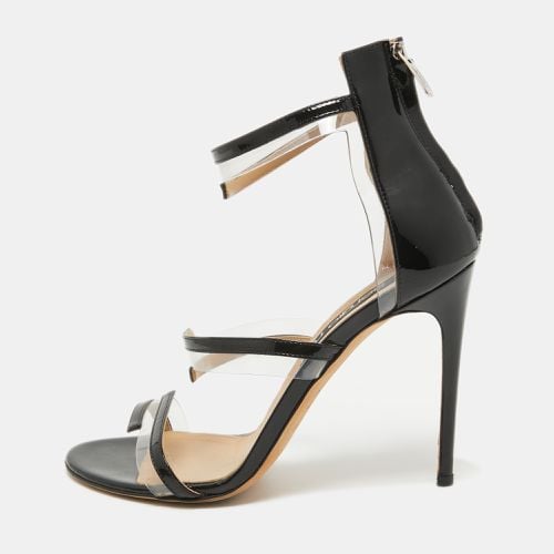 Sergio Rossi Black Patent And PVC Ankle Strap Sandals Size 40 - Sergio Rossi - Modalova