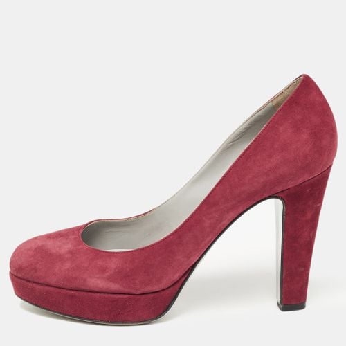 Sergio Rossi Burgundy Suede Platform Pumps Size 38 - Sergio Rossi - Modalova