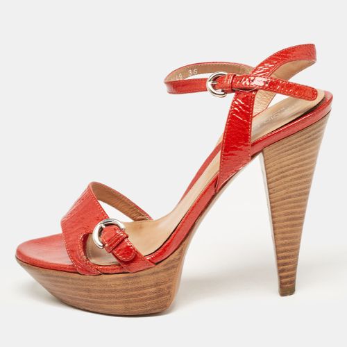 Sergio Rossi Red Patent Leather Slingback Sandals Size 36 - Sergio Rossi - Modalova