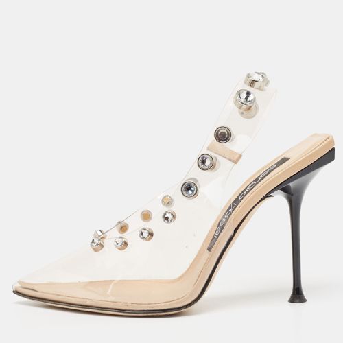 Sergio Rossi Transparent PVC Crystal Embellished Slingback Pumps Size 38 - Sergio Rossi - Modalova