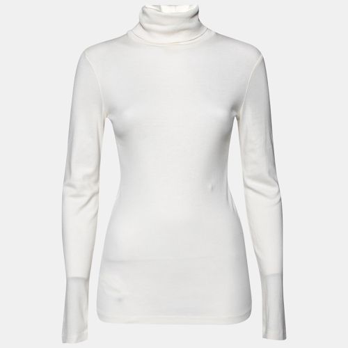 Splendid Off White Cotton Knit Turtle Neck Top S - Splendid - Modalova