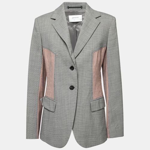 Sportmax Black & Pink Patterned Wool Single-Breasted Blazer M - Sportmax - Modalova