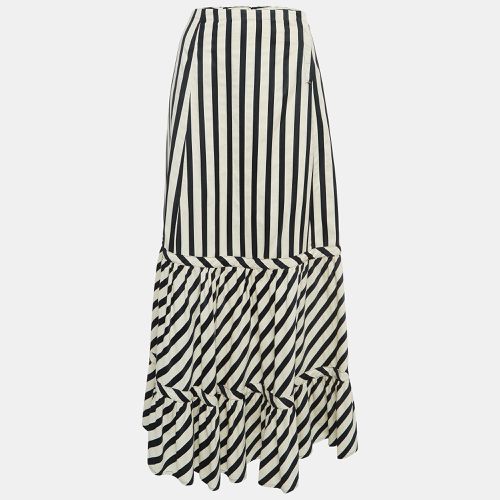 Sportmax Black/White Striped Cotton Blend Flared Maxi Skirt S - Sportmax - Modalova