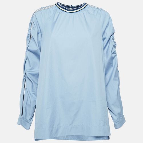 Sportmax Blue Side Stripe Poplin Long Sleeve Top L - Sportmax - Modalova