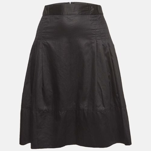 Sportmax Black Cotton Pleated Knee Length Skirt M - Sportmax - Modalova