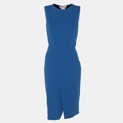 Sportmax Blue/Black Stretch Crepe Knit Midi Dress M - Sportmax - Modalova