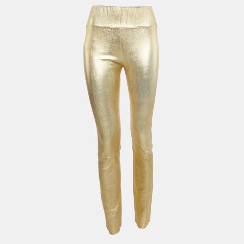 SPRWMN Gold Printed Leather Leggings M - sprwmn - Modalova