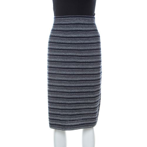 St. John Collection by Marie Gray Navy Blue Striped Knit Skirt XL - St. John - Modalova