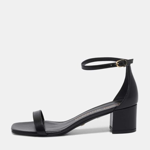 Stuart Weitzman Black Leather Simplecurve Sandals Size 39 - Stuart Weitzman - Modalova