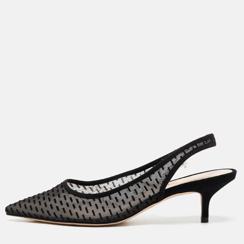 Stuart Weitzman Black Mesh and Suede Pointed Toe Slingback Pumps Size 39 - Stuart Weitzman - Modalova