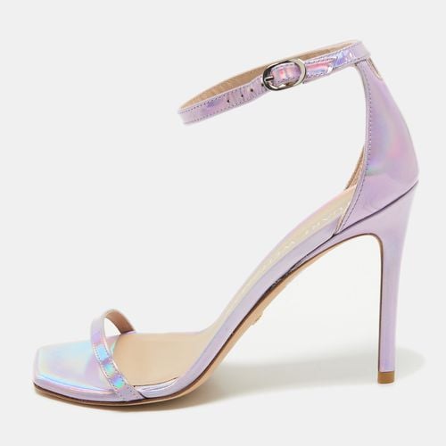 Stuart Weitzman Purple Iridescent Leather Ankle Strap Sandals Size 39 - Stuart Weitzman - Modalova