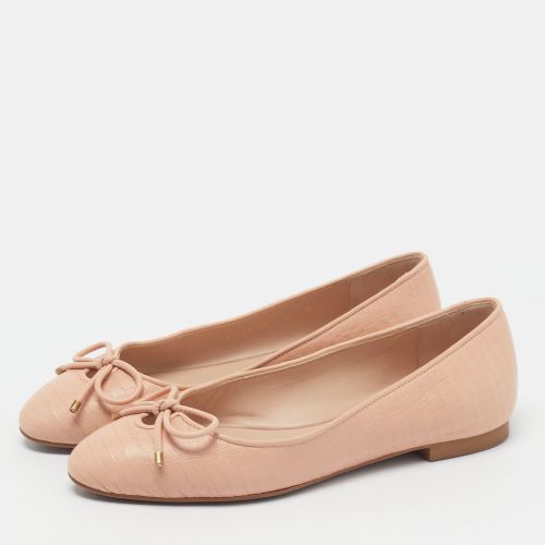 Size 35.5 Croc Embossed Leather Ballet Flats - Stuart Weitzman - Modalova
