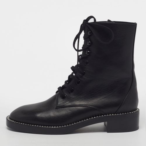 Sondra Shine Size 37.5 Leather Combat Boots - Stuart Weitzman - Modalova
