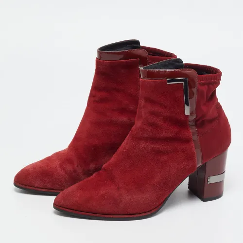Size 37 Fabric and Suede Ankle Length Boots - Stuart Weitzman - Modalova