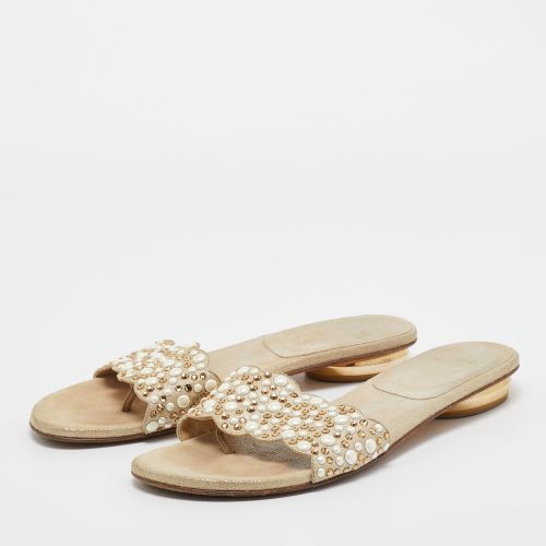 Textured Suede Studded Thong Slides Size 41 - Stuart Weitzman - Modalova