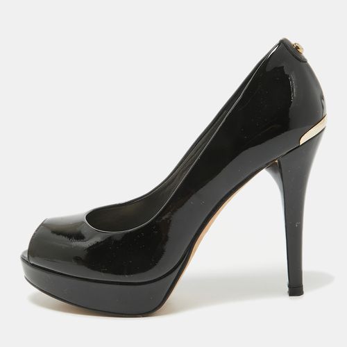 Stuart Weitzman Black Patent Leather Peep Toe Pumps Size 36 - Stuart Weitzman - Modalova