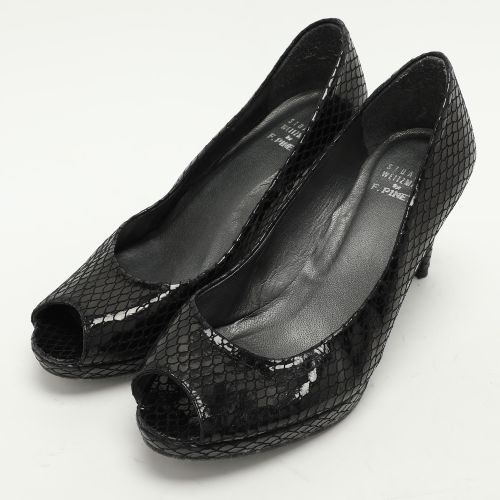 Python Embossed Leather Peep Toe Pumps Size 39.5 - Stuart Weitzman - Modalova