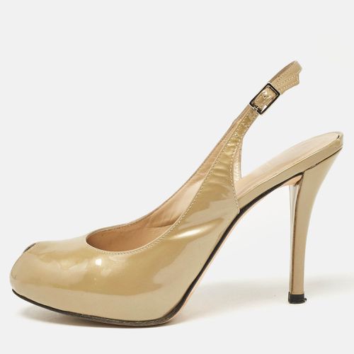 Stuart Weitzman Beige Patent Peep Toe Slingback Pumps Size 36 - Stuart Weitzman - Modalova