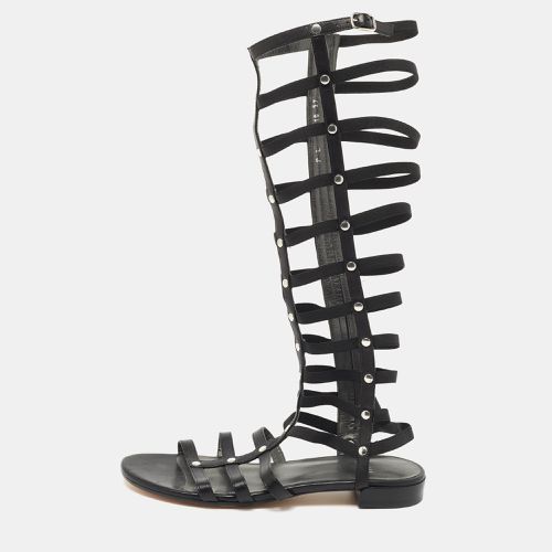 Stuart Weitzman Black Leather Aphrodite Gladiator Flat Sandals Size 38.5 - Stuart Weitzman - Modalova