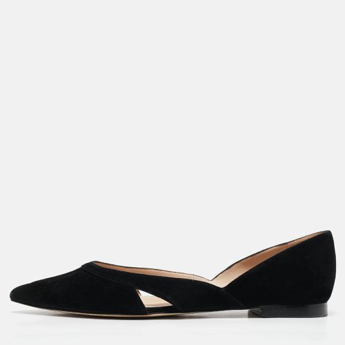 Stuart Weitzman Black Suede ​Emilia Pointed Toe Ballet Flats Size 39.5 - Stuart Weitzman - Modalova