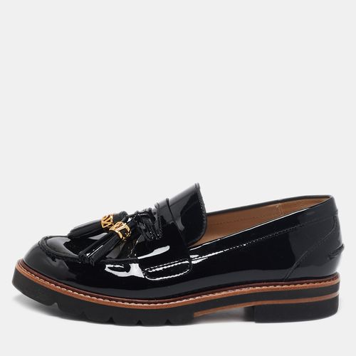 Stuart Weitzman Black Patent Leather Tassels Detailed Loafers Size 37 - Stuart Weitzman - Modalova