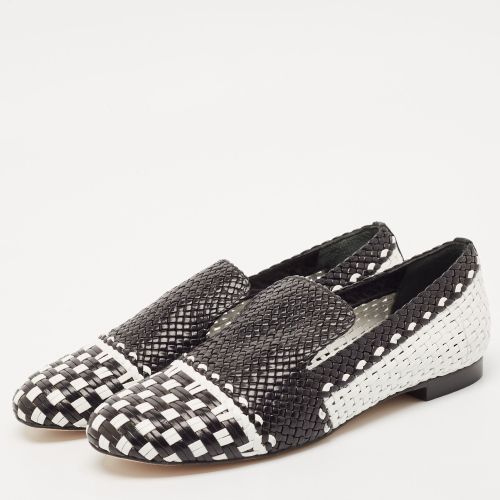 White Woven Leather Riviera Smoking Slippers Size 34.5 - Stuart Weitzman - Modalova