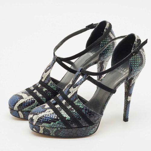 Python Embossed Leather Mary Jane Pumps Size 39 - Stuart Weitzman - Modalova