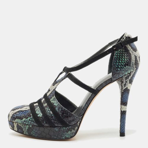 Stuart Weitzman Multicolor Python Embossed Leather Mary Jane Pumps Size 39 - Stuart Weitzman - Modalova