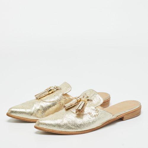 Texture Leather Tassel Pointed Toe Flat Mules Size 39.5 - Stuart Weitzman - Modalova