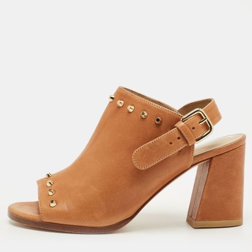 Stuart Weitzman Brown Leather Studded Slingback Sandals Size 36 - Stuart Weitzman - Modalova