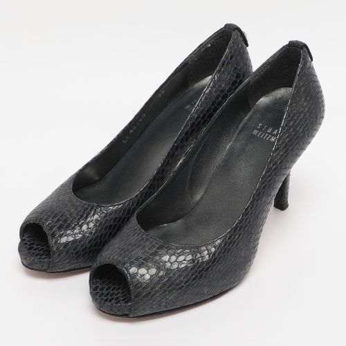 Python Embossed Leather Peep Toe Pumps Size 36 - Stuart Weitzman - Modalova