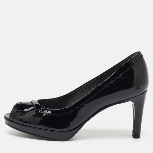 Stuart Weitzman Black Patent Leather Peep Toe Pumps Size 38.5 - Stuart Weitzman - Modalova