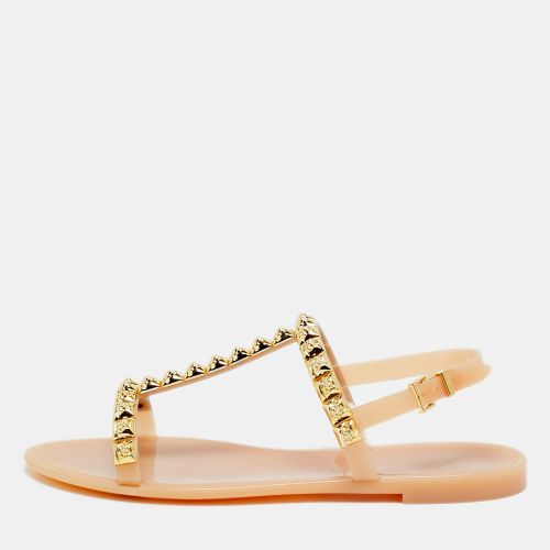 Stuart Weitzman Size 39 Beige Jelly Rose Studded Flat Sandals - Stuart Weitzman - Modalova