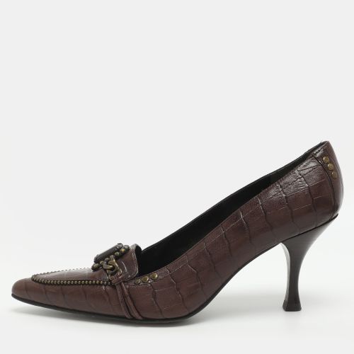 Size 37.5 Croc Embossed Leather Pumps - Stuart Weitzman - Modalova