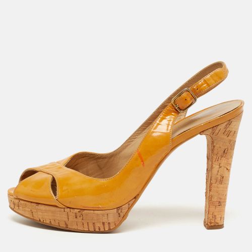 Size 38 Patent Leather Cork Platform Slingback Sandals - Stuart Weitzman - Modalova