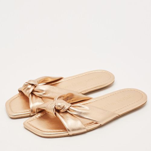 Size 34.5 Metallic Leather knot Flat Slide - Stuart Weitzman - Modalova